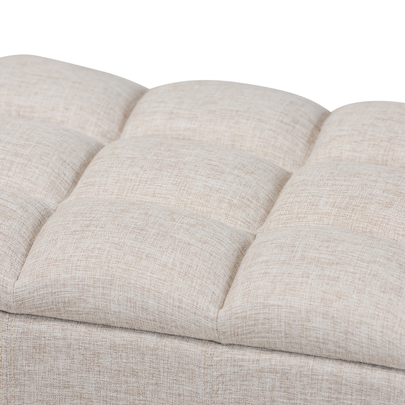 Brette Mid-Century Modern Upholstered Storage Bench Ottoman