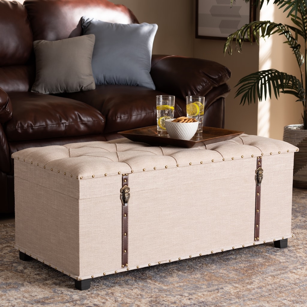 Kyra Modern and Contemporary Upholstered Storage Trunk Ottoman
