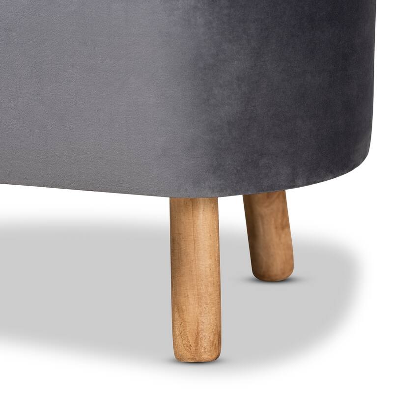 Simone Mid-Century Modern Upholstered Ottoman