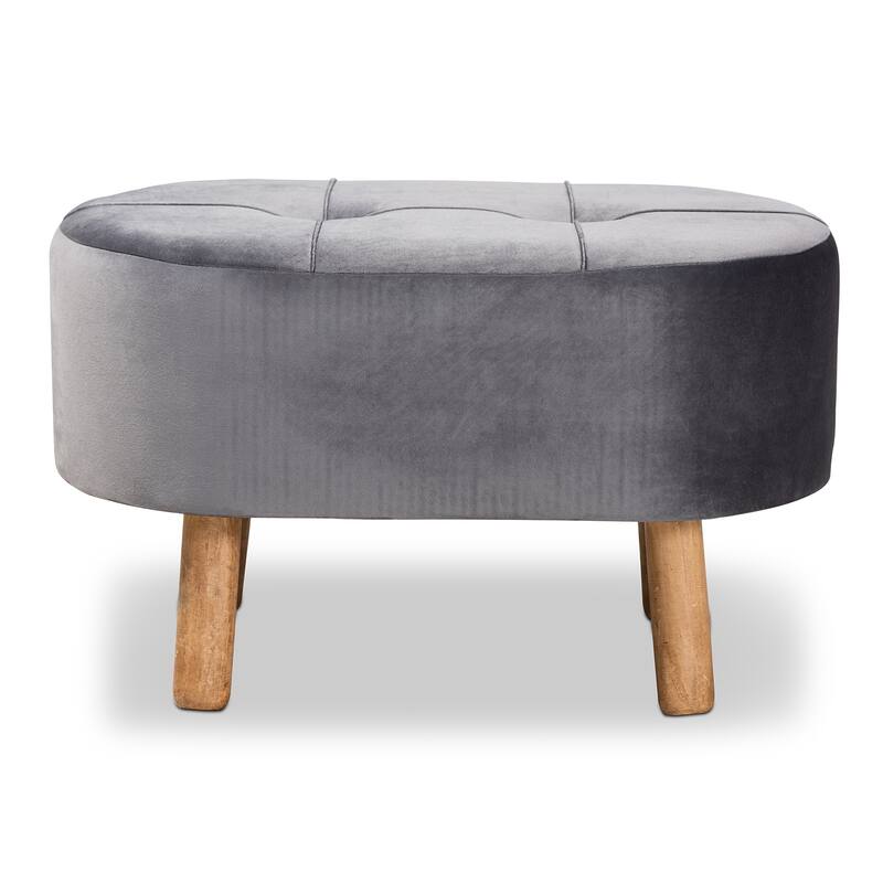 Simone Mid-Century Modern Upholstered Ottoman