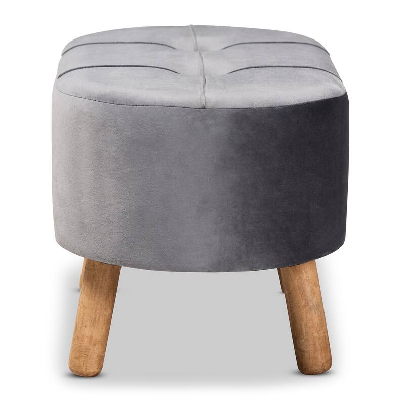 Simone Mid-Century Modern Upholstered Ottoman