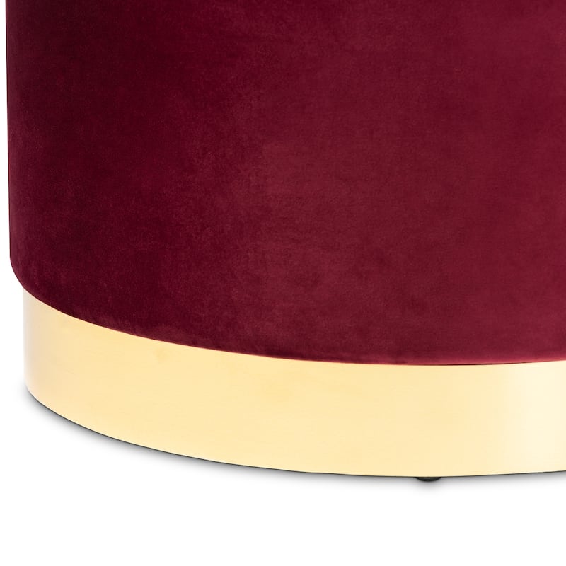 Marisa Glam and Luxe Upholstered Storage Ottoman