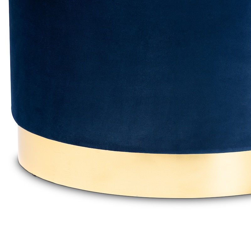 Marisa Glam and Luxe Upholstered Storage Ottoman