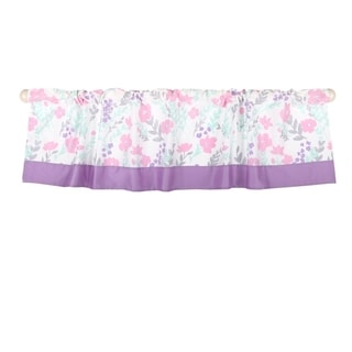 The Peanut Shell Floral Tailored Window Valance in Pink/Mint