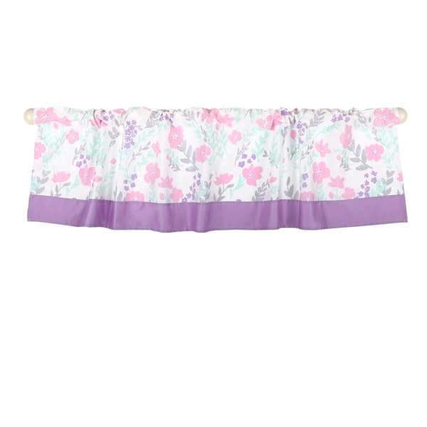 slide 1 of 1, The Peanut Shell Floral Tailored Window Valance in Pink/Mint