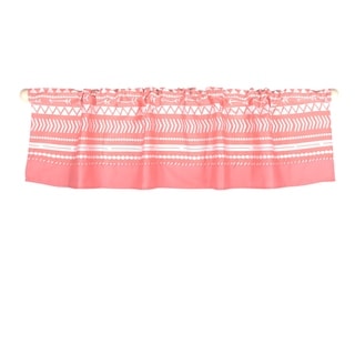 The Peanut Shell Tribal Print Tailored Window Valance in Coral