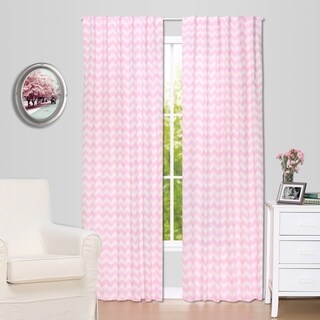 The Peanut Shell Chevron Blackout Window Panel Pair in Pink