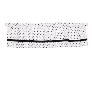 The Peanut Shell Triangle Print Tailored Window Valance in Black/White