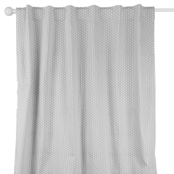 slide 1 of 1, The Peanut Shell Dot Print Window Panel Pair in Grey