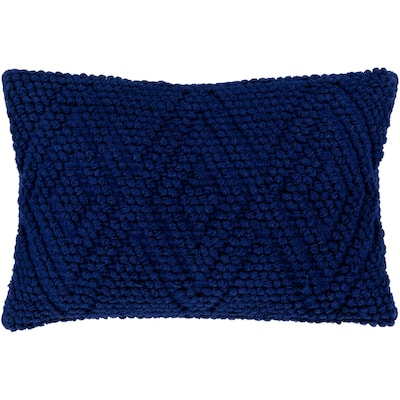 Nadra Hand Woven Blue 14 x 22-inch Lumbar Pillow Cover