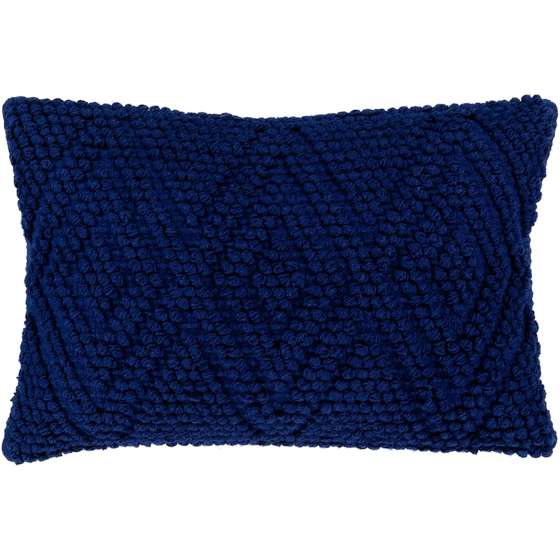 Nadra Hand Woven Blue 14 x 22-inch Lumbar Pillow Cover