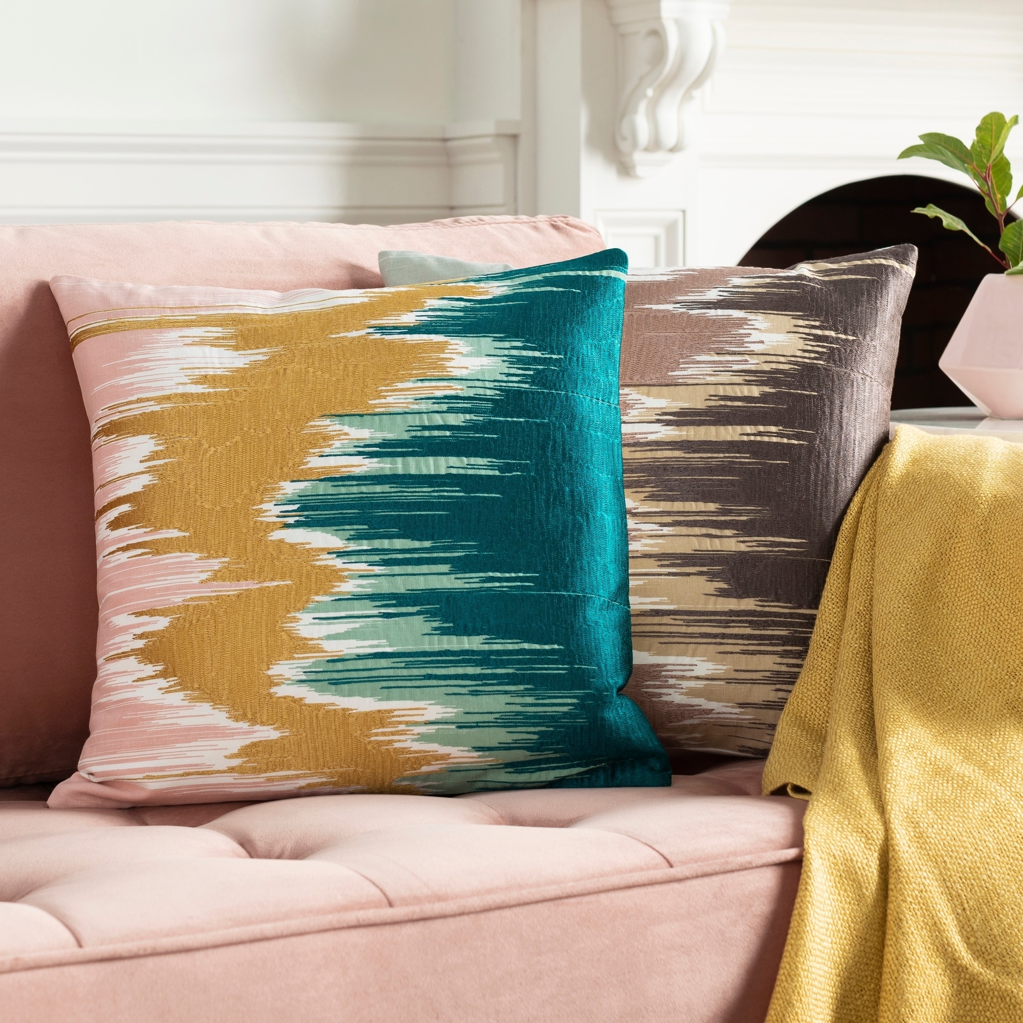 Artistic Weavers Lena Modern Hand-Embroidered 22-inch Throw Pillow Cover