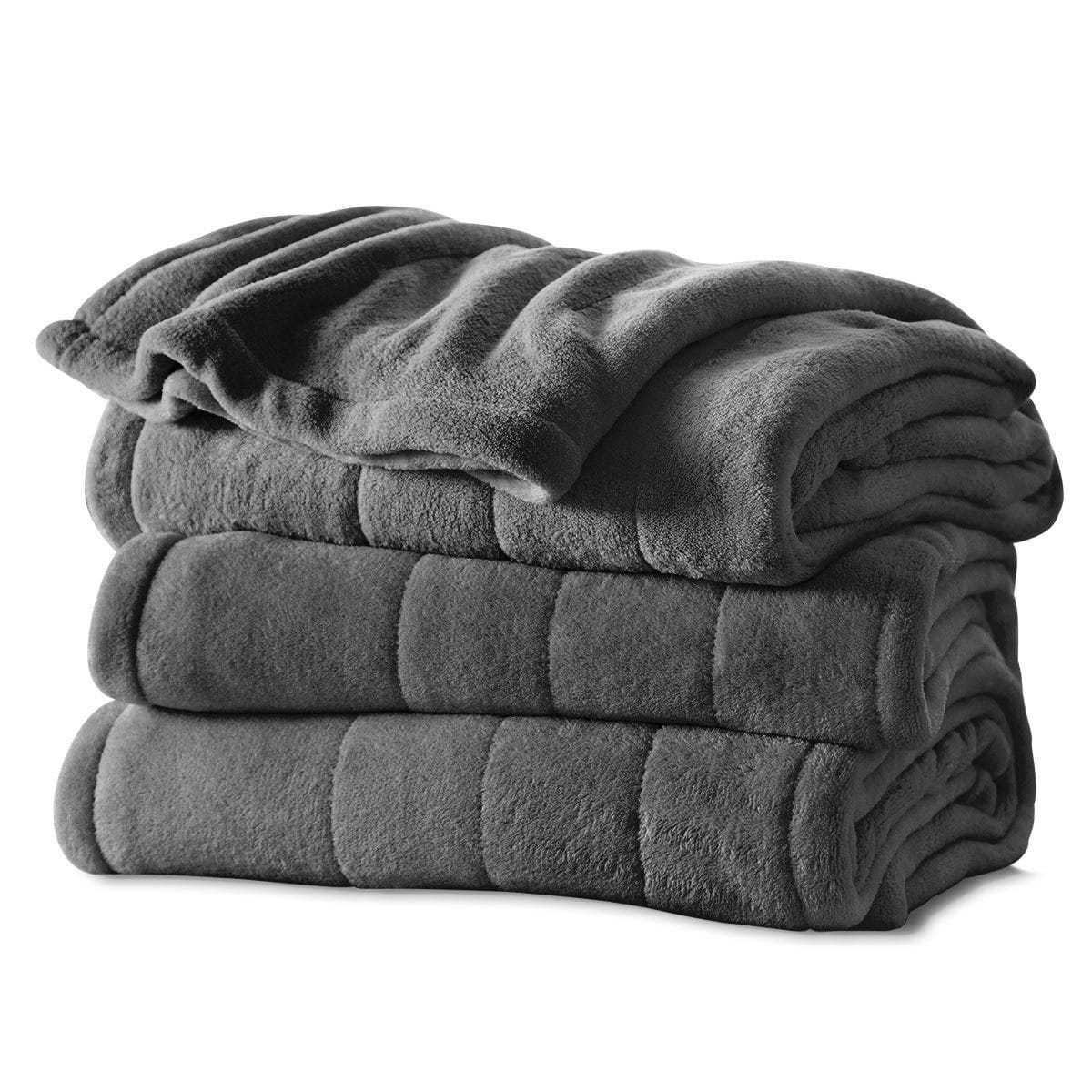 Holmes by Sunbeam Channeled Velvet Plush Electric Heated Blanket All Sizes