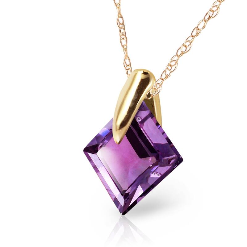 1.16 Carat 14K Gold Necklace Natural Purple Amethyst