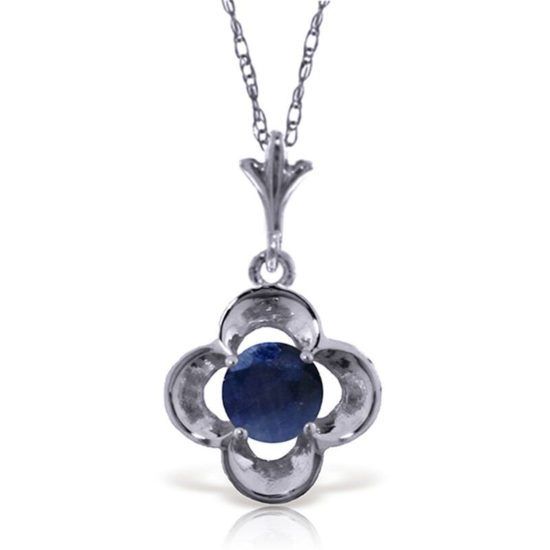 0.55 Carat 14K White Gold Our Stars Sapphire Necklace