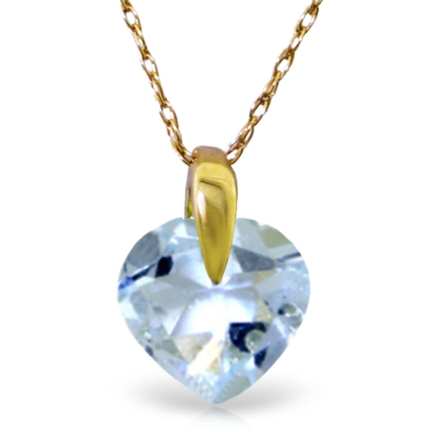 Yellow White or Rose Gold Genuine Aquamarine Gemstone Bar Pendant Necklace 14K