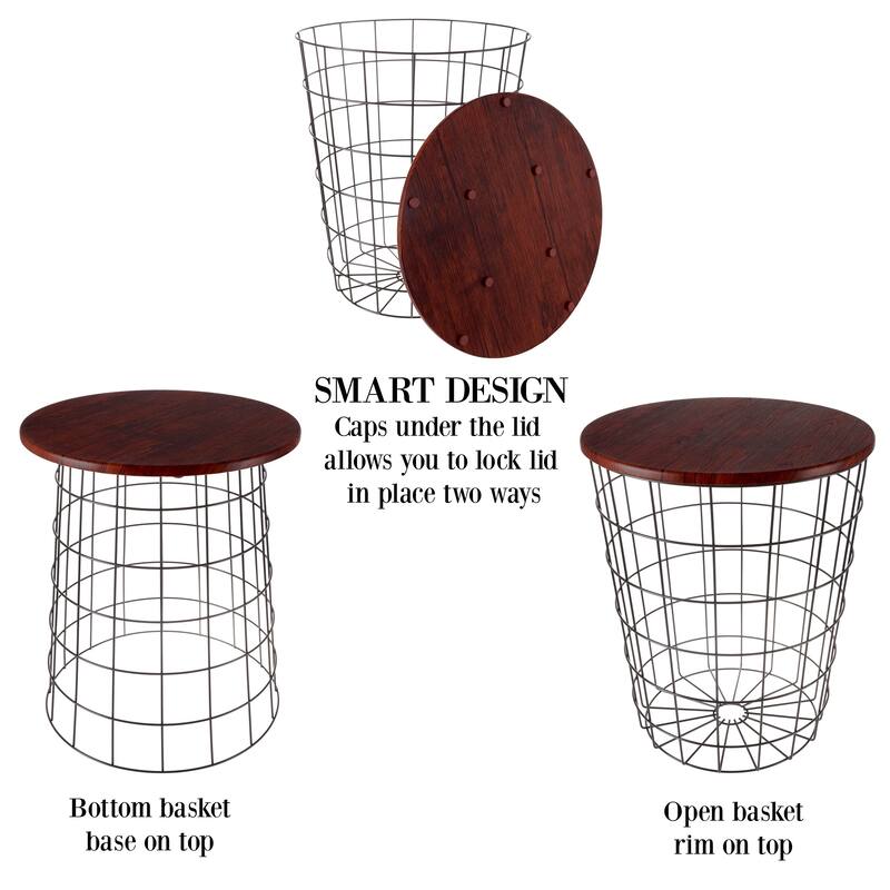 Set of 2 Nesting End Tables by Lavish Home - 17.5 x 17.5 x 20.5