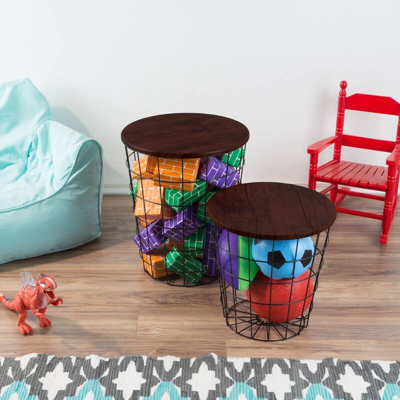 Set of 2 Nesting End Tables by Lavish Home - 17.5 x 17.5 x 20.5