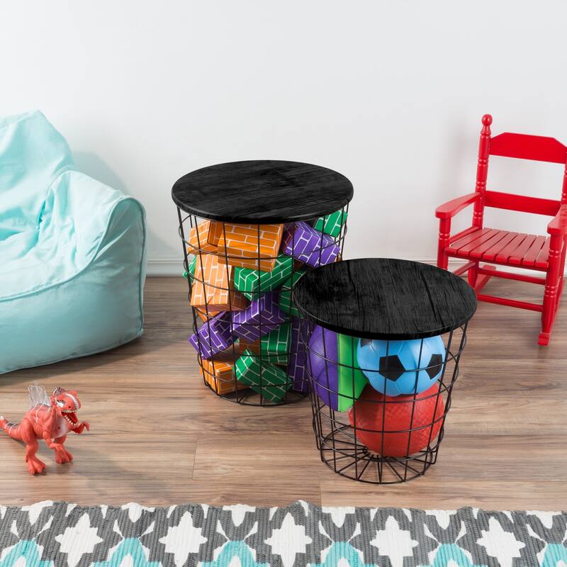 Set of 2 Nesting End Tables by Lavish Home - 17.5 x 17.5 x 20.5