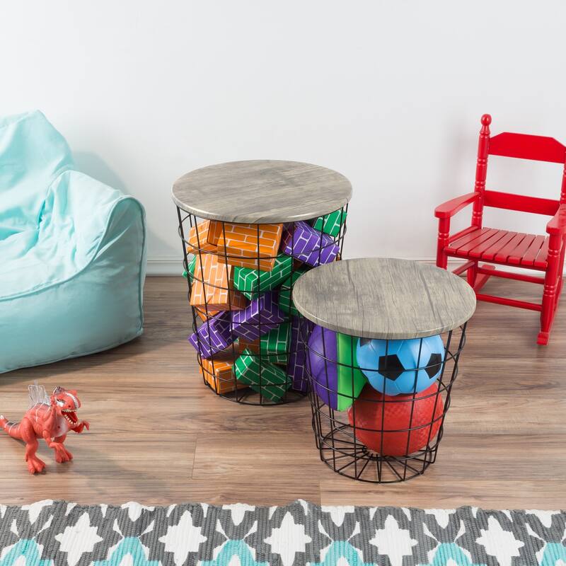 Set of 2 Nesting End Tables by Lavish Home - 17.5 x 17.5 x 20.5