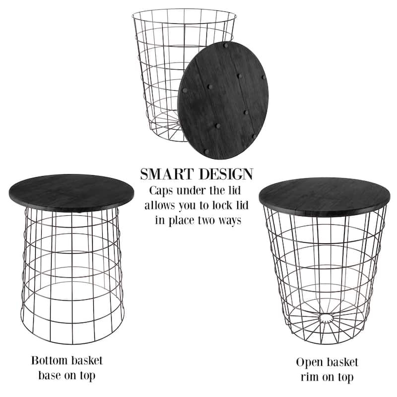 Set of 2 Nesting End Tables by Lavish Home - 17.5 x 17.5 x 20.5