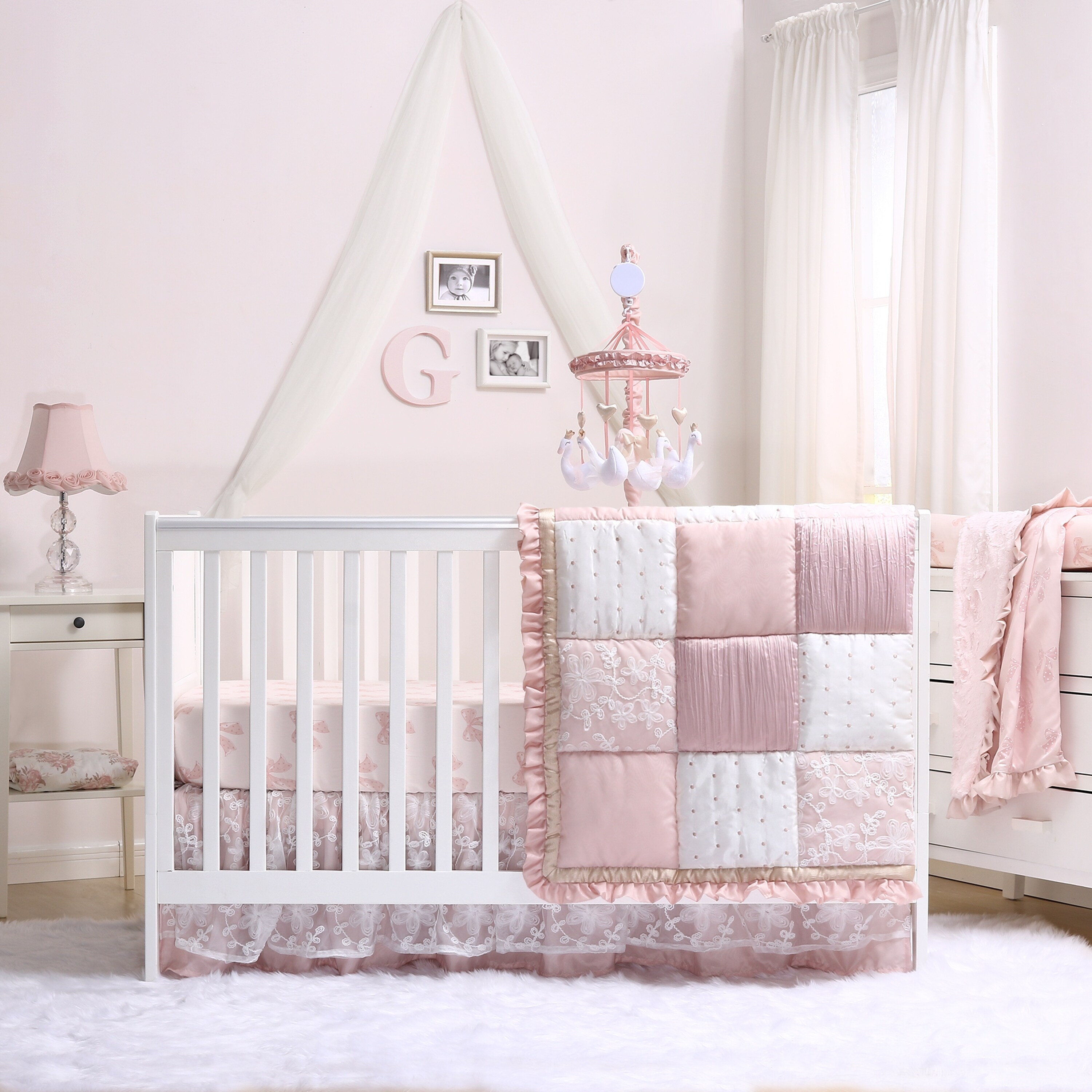 Shop The Peanutshell Grace 4 Piece Crib Set Overstock 29797109