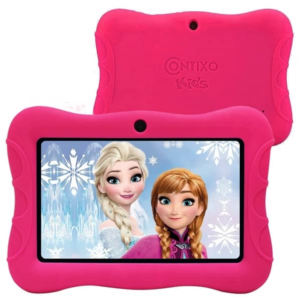 Contixo 7 Kids Tablet Best V8 3 16gb Android 8 1 Touch Screen Display Dual Wifi Camera W Kid Proof Case Pink Overstock