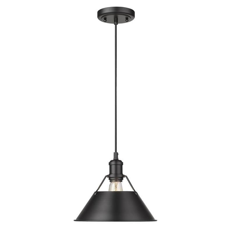 Orwell 1 Light Pendant - 10" - Matte Black with Matte Black Shade
