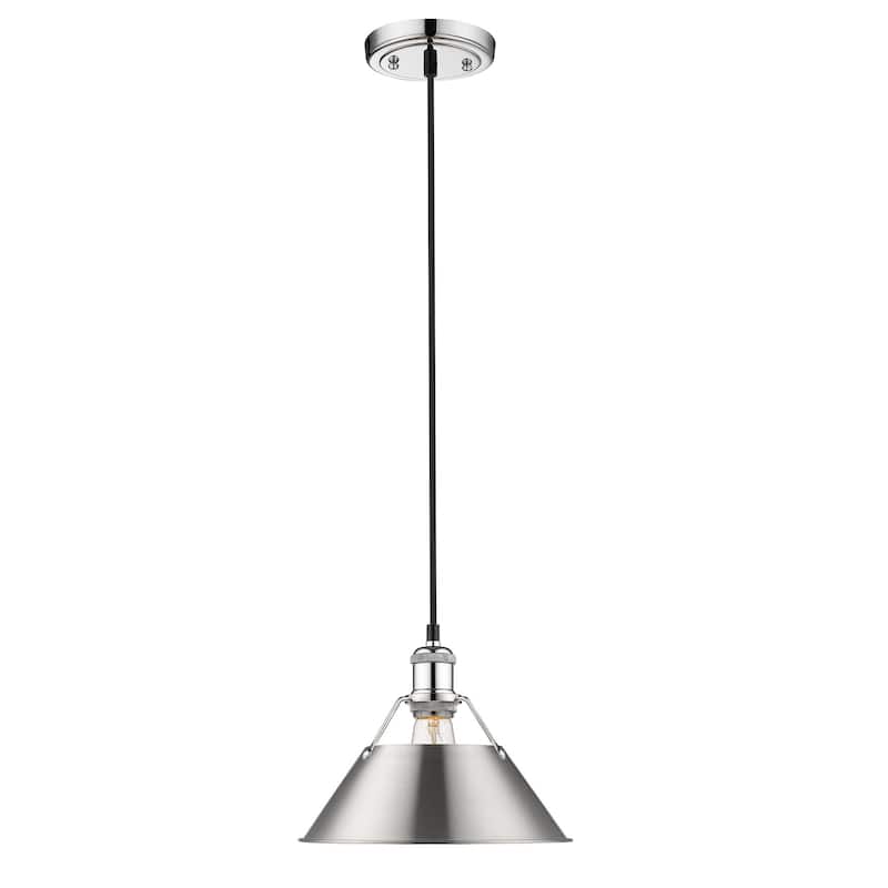 Orwell 1 Light Pendant - 10" - Chrome with Pewter