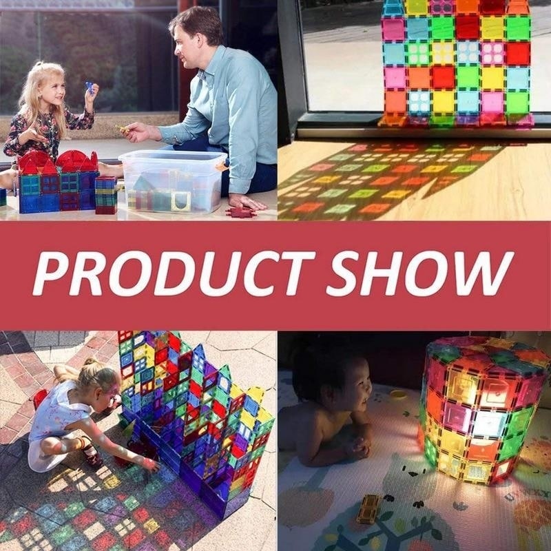 120 piece magnetic tiles magnetic building blocks toys for kids