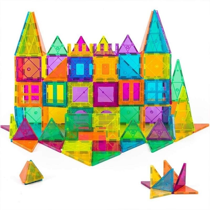 120 piece magnetic tiles magnetic building blocks toys for kids