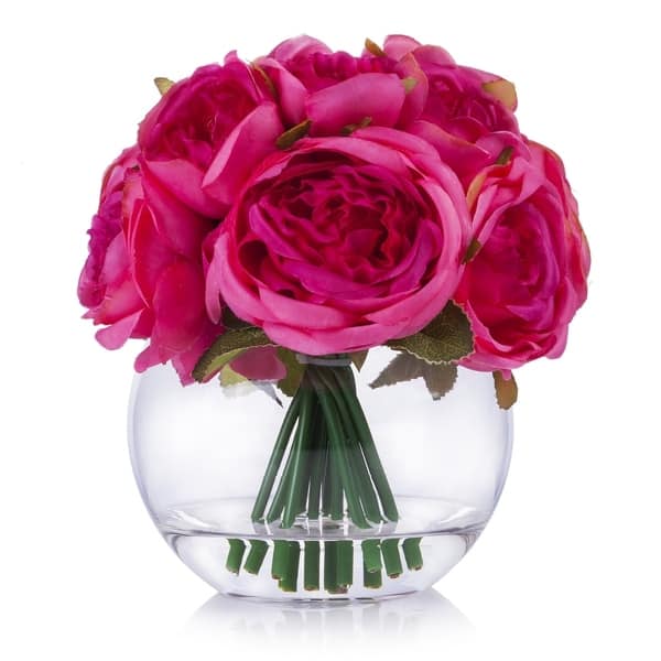 3 Heads Artificial Silk Peony Pink Rose Fake Flowers Wedding Bouquet Home Decora 