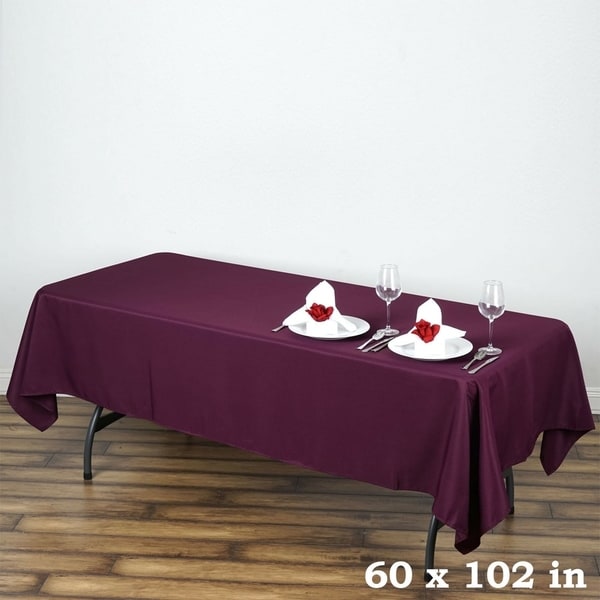 Polyester Rectangle Wedding Tablecloth 60" x 102" Eggplant