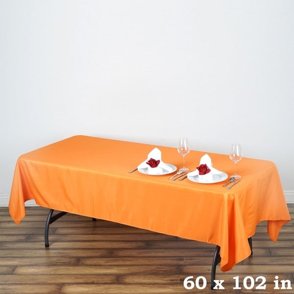 Polyester Rectangle Wedding Tablecloth 60" x 102" Orange