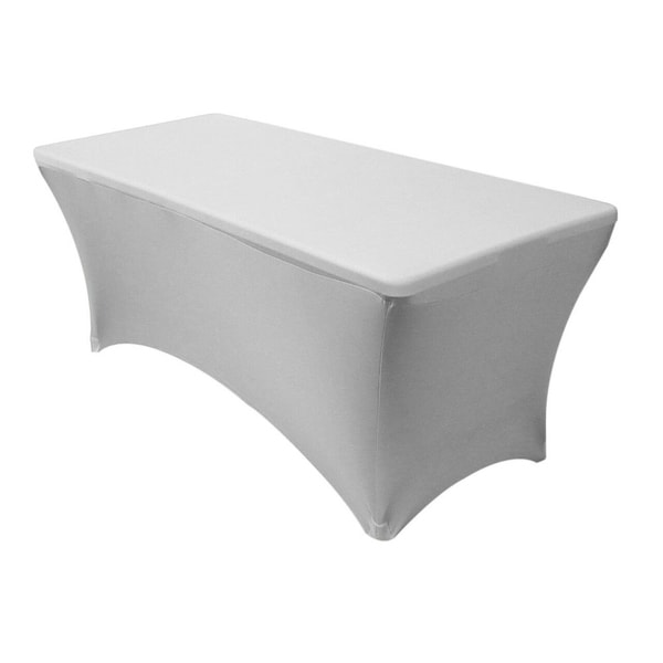 Stretch Spandex Rectangular Tablecloths 4 Foot (48" x 30") Silver