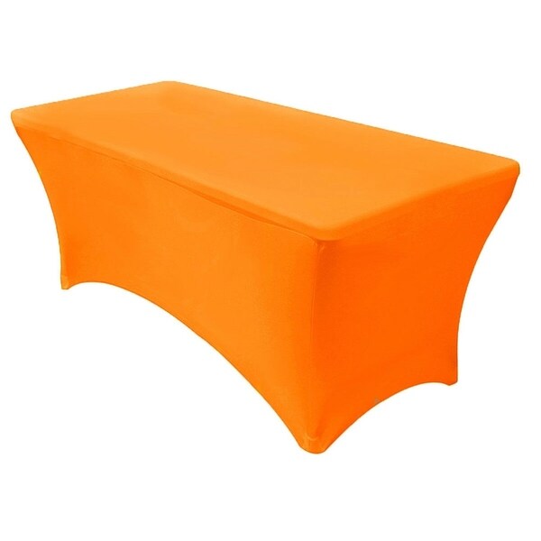 Stretch Spandex Rectangular Tablecloths 4 Foot (48" x 30") Orange