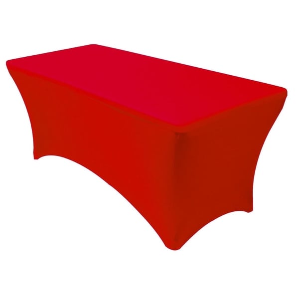 Stretch Spandex Rectangular Tablecloths 4 Foot (48" x 30") Red