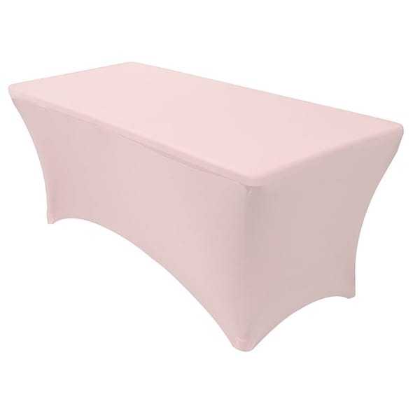 Stretch Spandex Rectangular Tablecloths 6 Foot (72" x 30") Blush