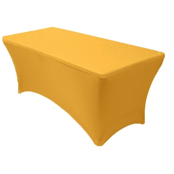 Stretch Spandex Rectangular Tablecloths 6 Foot (72" x 30") Gold