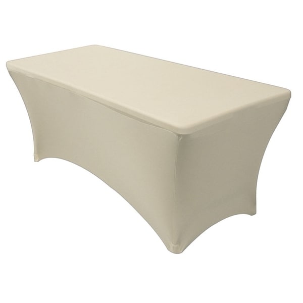 Stretch Spandex Rectangular Tablecloths 8 Foot (96" x 30") Ivory