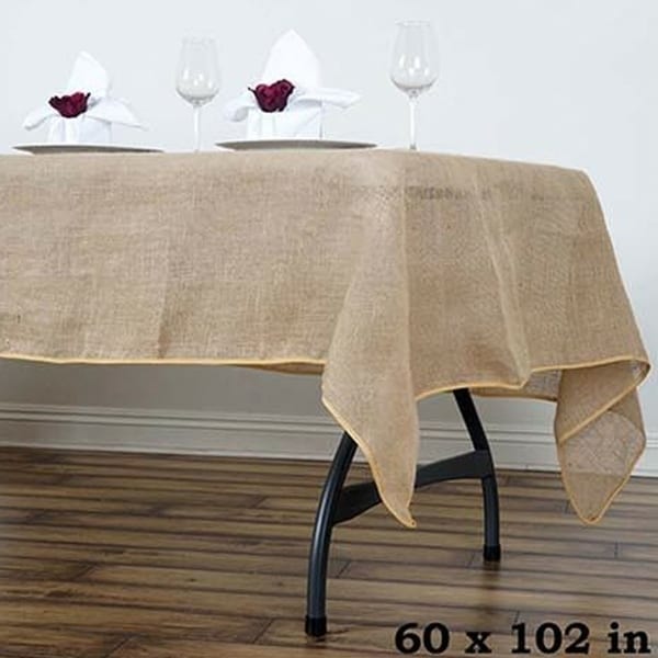 Burlap Rectangle Tablecloth 60" x 102"