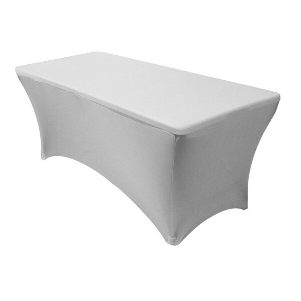 Stretch Spandex Rectangular Tablecloths 8 Foot (96" x 30") Silver