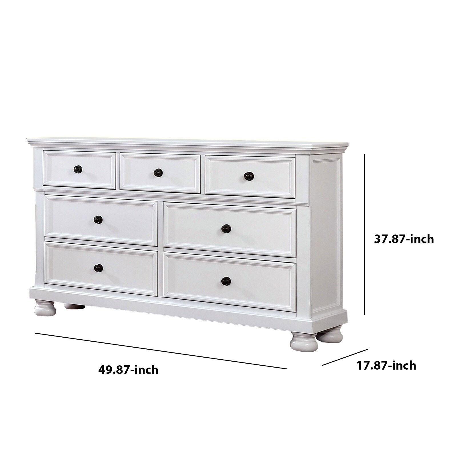 Shop Transitional Wooden Dresser With 7 Drawers And Bun Feet