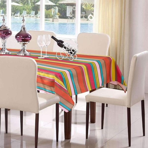 Polyester Modern Stripe Tablecloth 60" x 104"