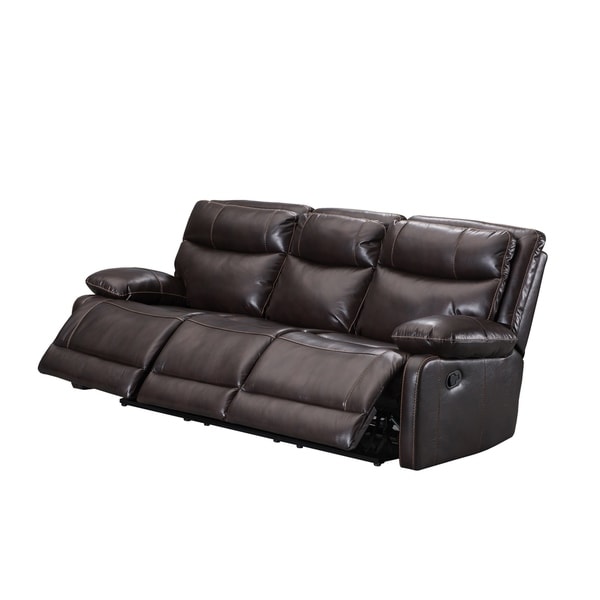 Triple reclining store sofa leather