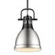 preview thumbnail 8 of 15, Duncan Small Pendant with Rod Matte Black with Pewter