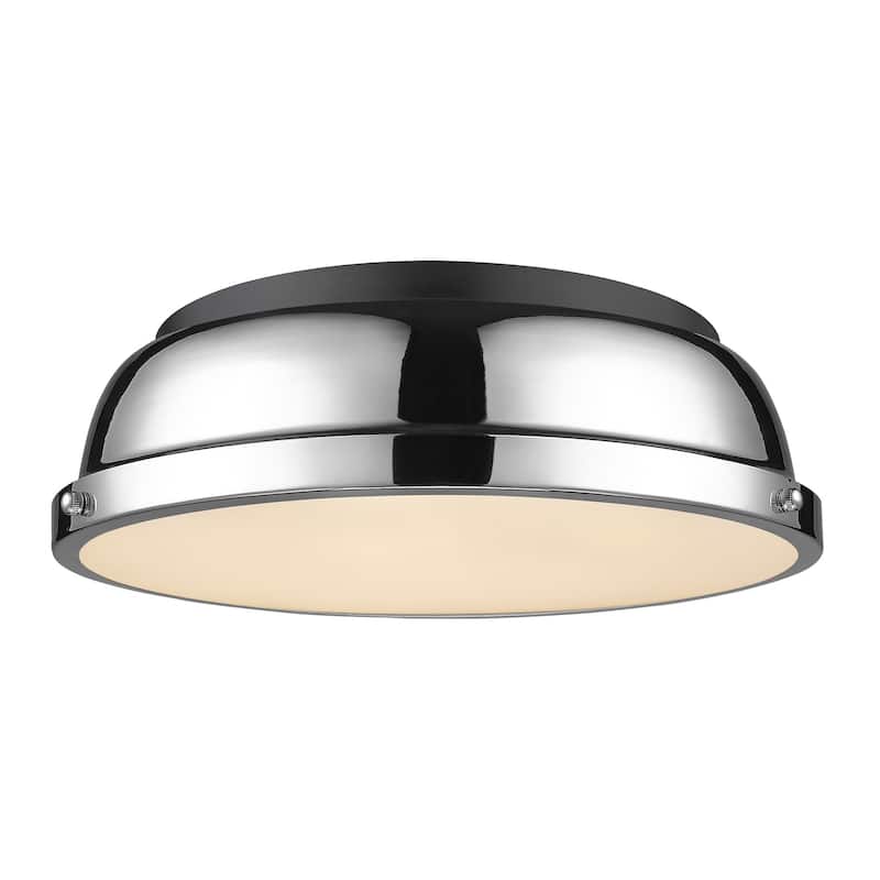 Duncan Flush Mount - Matte Black with Chrome