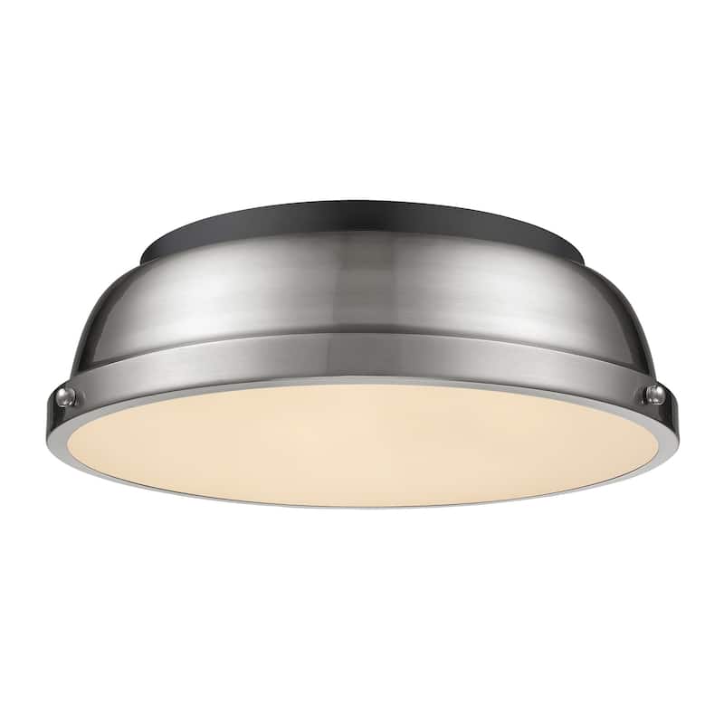 Duncan Flush Mount - Matte Black with Pewter