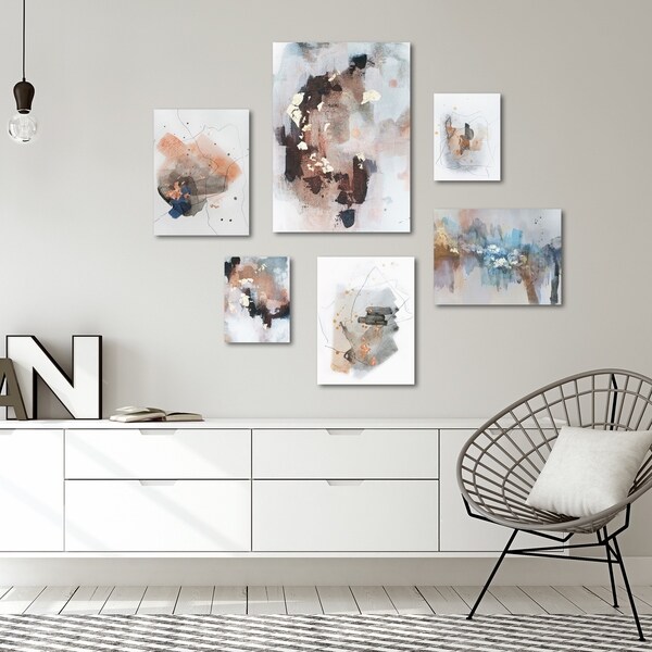 Contemporary Abstract Blush Tones Canvas Art Set