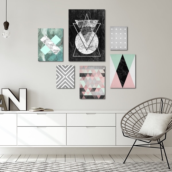 Modern Geometric Abstract Canvas Art Set
